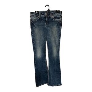 Silver Jeans Womens Ski Mid Rise Boot Cut Fluid Denim Dark Wash Size 30x33